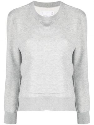 Sweatshirt mit rundem ausschnitt mit drapierungen Sacai grau