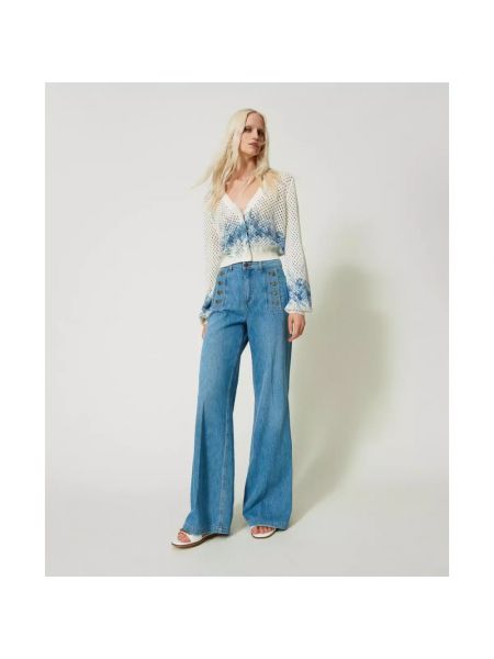 Jeansy relaxed fit Twinset niebieskie