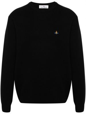 Džemperis ar izšuvumiem Vivienne Westwood melns