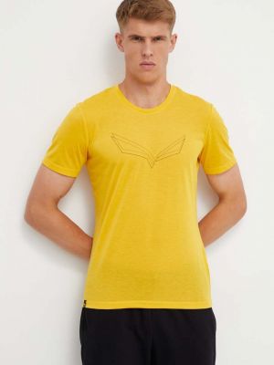 Тениска с дълъг ръкав с принт Salewa жълто
