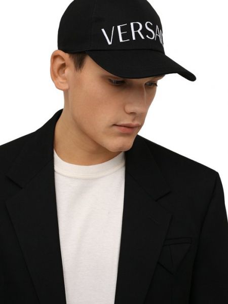 Хлопковая кепка Versace черная
