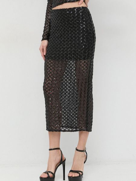 Dlouhá sukně z polyesteru s aplikacemi Bardot - černá