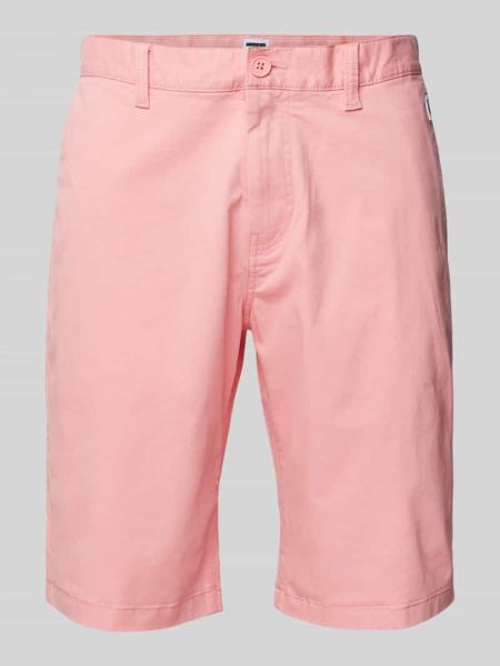 Szorty jeansowe bawełniane w jednolitym kolorze Tommy Jeans różowe