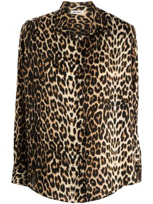 Bluză cu imagine cu model leopard The New Arrivals Ilkyaz Ozel maro