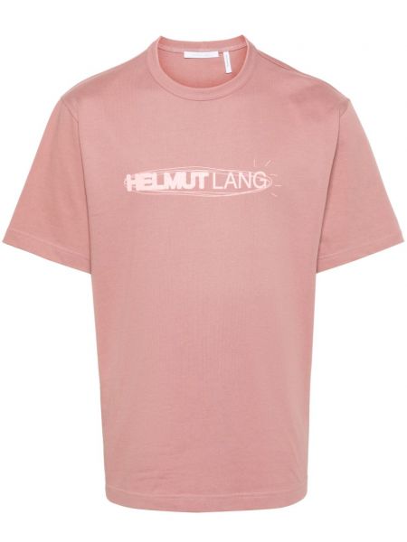 Bavlnená košeľa s potlačou Helmut Lang ružová