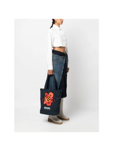Geblümte shopper handtasche mit taschen Kenzo blau