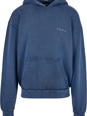 Džemperis ar izšuvumiem ar kapuci Urban Classics zils