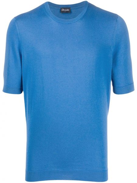 Jersey manga corta de tela jersey Drumohr azul