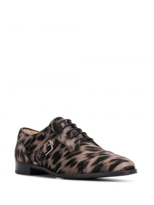 Zapatos oxford con estampado leopardo Tod's marrón