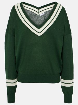 Памучен ленен пуловер The Upside зелено