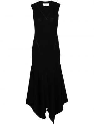 Φόρεμα από μαλλί merino Ami Paris μαύρο