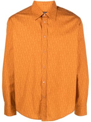 Риза с принт Diesel оранжево