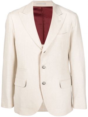 Knappen opp montert lang blazer Brunello Cucinelli