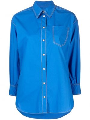 Памучна риза Sandro синьо