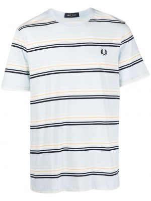 T-shirt ricamato a righe Fred Perry blu