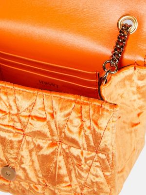 Кадифени чанта за ръка Versace оранжево