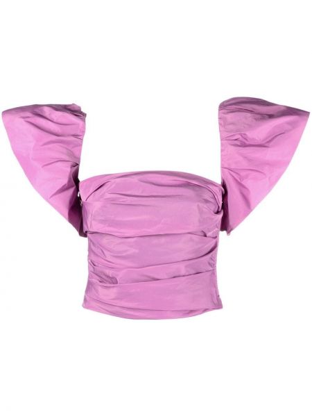 Draperad kort blus Pinko rosa