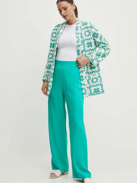 Spodnie z wysoką talią United Colors Of Benetton zielone