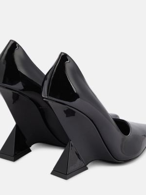 Кожени полуотворени обувки The Attico черно