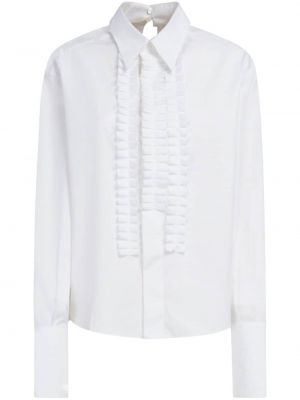 Plisovaná bavlnená košeľa Marni biela