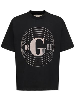 T-shirt di cotone con stampa Rough. nero