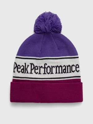 Dzianinowa czapka Peak Performance fioletowa