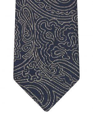 Cravate en soie en cachemire à imprimé Etro bleu