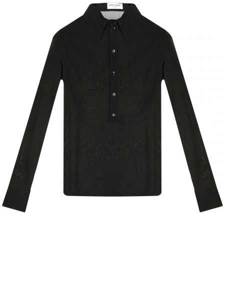 Рубашка из вискозы Saint Laurent черная