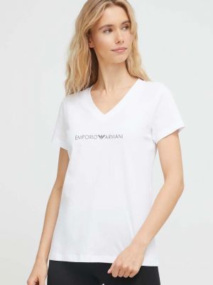 Памучна тениска Emporio Armani Underwear бяло
