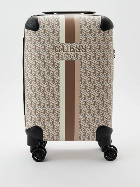 Бежевый чемодан Guess