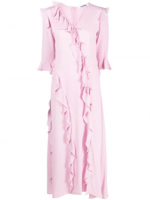 Asymetrické dlouhé šaty Vivetta růžové