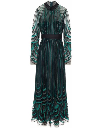 Sukienka długa z haftem tiulowa Amanda Wakeley