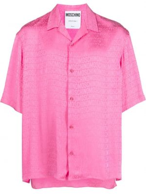 Jacquard košulja Moschino ružičasta