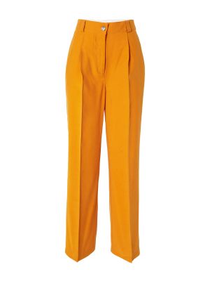 Viskózové nohavice s vysokým pásom na zips Nümph - oranžová