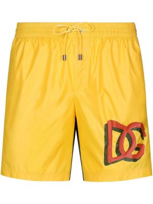 Trykt shorts Dolce & Gabbana gul