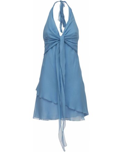 Шовкове плаття міні Blumarine, синє