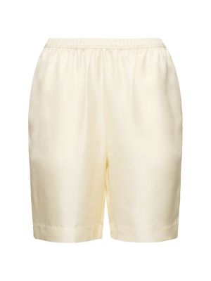Pantalones cortos de seda Loulou Studio blanco