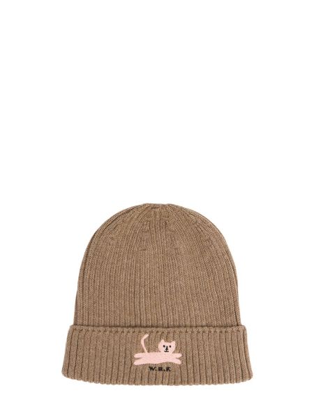 Strikket bomuld hat for drenge Weekend House Kids beige