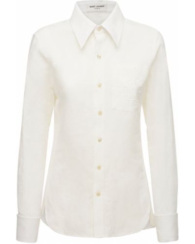 Bavlnená ľanová košeľa Saint Laurent