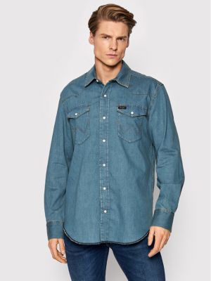 Wrangler džínová košile Ls Workshirt W5D1BKH99 Modrá Regular Fit