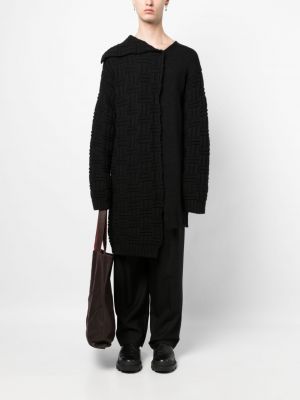 Asymetrický vlněný svetr Yohji Yamamoto černý