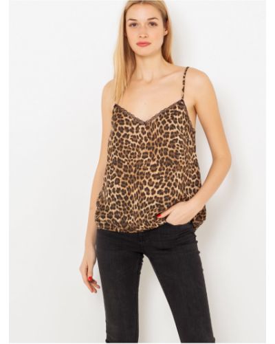 Leopardí top Camaieu hnědý