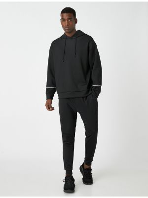 Krajkové šněrovací sportovní kalhoty Koton černé