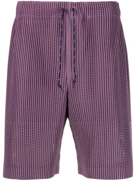 Pantalones cortos deportivos con cordones Homme Plissé Issey Miyake violeta