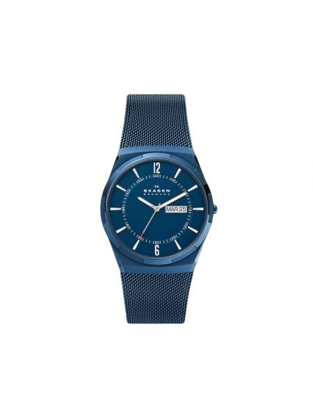 Armbanduhr aus edelstahl Skagen blau