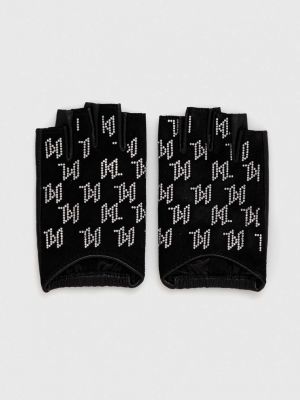 Czarne rękawiczki skórzane Karl Lagerfeld