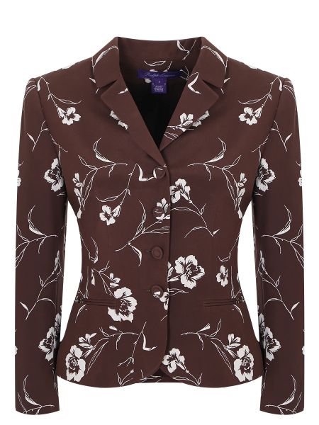 Шелковый пиджак с принтом Ralph Lauren коричневый
