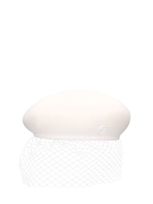 Cappello con visiera Maison Michel bianco