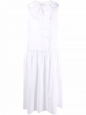 Vestido midi con volantes 12 Storeez blanco