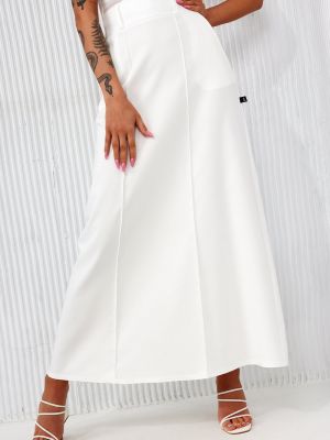 Długa spódnica z kieszeniami Fasardi biała